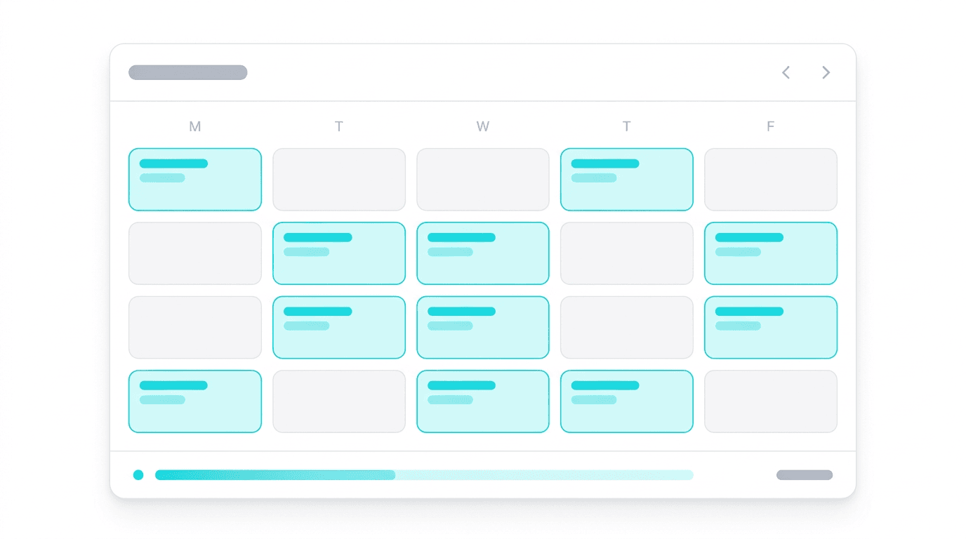 Calendar filled with meetings